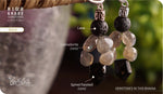 Load image into Gallery viewer, bhavaa Premium Gemstone Jewelry- Earrings. Vivacious Charm Collection, Mark-1 | Gemstones: Black Lava, Black Spinel, Grey Labradorite
