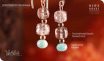 Load image into Gallery viewer, bhavaa Premium Gemstone Jewelry- Earrings. Serene Indulgence Collection, Mark-1 | Gemstones: Aquamarine Faceted, Tourmalinated Quartz Faceted
