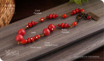 Load image into Gallery viewer, bhavaa Premium Gemstone Jewelry- Anklet. Coy Radiance Collection, Mark-1 | Gemstones: Red Coral Faceted, Red Coral, Red Jade, Red Ruby Faceted
