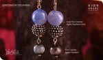 Load image into Gallery viewer, bhavaa Premium Gemstone Jewelry- Earrings. Serene Indulgence Collection, Mark-2 | Gemstones: Grey Fire Crackle Agate Faceted, Blue Crab Fire Crackle Agate Faceted
