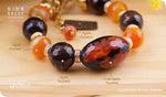 Load image into Gallery viewer, bhavaa Premium Gemstone Jewelry- Bracelet.  Products Rustic Elegance Collection, Mark-1 | Gemstones: Orange Crab Agate Faceted, Orange Agate Faceted, Orange Agate, Brown Agate Faceted
