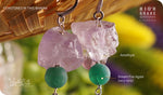 Load image into Gallery viewer, bhavaa Premium Gemstone Jewelry- Earrings. Soothing Vibrancy Collection, Mark-2 | Gemstones: Green Dream Fire Agate, Amethyst
