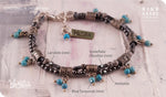 Load image into Gallery viewer, bhavaa Premium Gemstone Jewelry- Anklet. Serene Indulgence Collection, Mark-1 | Gemstones: Larvikite, Snowflake Obsidian, Hematite, Blue Turquoise
