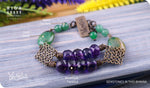 Load image into Gallery viewer, bhavaa Premium Gemstone Jewelry- Bracelet. Soothing Vibrancy Collection, Mark-1 | Gemstones: Amethyst Faceted, Green Jade, Green Agate Faceted
