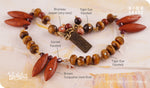 Load image into Gallery viewer, bhavaa Premium Gemstone Jewelry- Anklet. Rustic Elegance Collection, Mark-1 | Gemstones: Bruneau Jasper, Brown Turquoise, Tiger Eye Faceted, Brown Garnet Faceted
