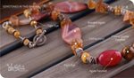 Load image into Gallery viewer, bhavaa Premium Gemstone Jewelry- Necklace. Vivacious Charm Collection, Mark-1 | Gemstones: Pink Banded Agate, Pink Agate Faceted, Cherry Quartz Faceted, Tiger Eye, Citrine
