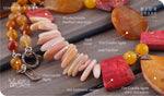 Load image into Gallery viewer, bhavaa Premium Gemstone Jewelry- Necklace. Vivacious Charm Collection, Mark-1 | Gemstones: Yellow Fire Crackle Agate, Pink Rhodochrosite Faceted, Pink Sea Sediment Jasper, Yellow Fire Crackle Agate, Yellow Fire Crackle Agate, Pink Opal, Jade
