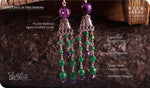 Load image into Gallery viewer, bhavaa Premium Gemstone Jewelry- Earrings. Soothing Vibrancy Collection, Mark-1 | Gemstones: Purple Banded Agate Faceted, Amethyst Faceted, Green Jade Faceted
