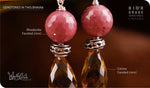 Load image into Gallery viewer, bhavaa Premium Gemstone Jewelry- Earrings. Vivacious Charm Collection, Mark-1 | Gemstones: Rhodonite Faceted, Citrine Faceted
