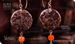 Load image into Gallery viewer, bhavaa Premium Gemstone Jewelry- Earrings. Rustic Elegance Collection, Mark-1 | Gemstones: Brown Brecciated Jasper, Carnelian Faceted
