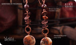 Load image into Gallery viewer, bhavaa Premium Gemstone Jewelry- Earrings. Rustic Elegance Collection, Mark-1 | Gemstones: Brown Rainbow Rhyolite Faceted, Brown Garnet Faceted
