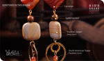 Load image into Gallery viewer, bhavaa Premium Gemstone Jewelry- Earrings. Rustic Elegance Collection, Mark-2 | Gemstones: Orange Agate, Brown Imperial Jasper, Orange South American Topaz Faceted, Brown Agate Faceted
