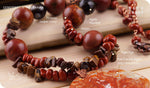 Load image into Gallery viewer, bhavaa Premium Gemstone Jewelry- Necklace. Rustic Elegance Collection, Mark-1 | Gemstones: Orange Fire Crackle Agate, Brown Jasper, Tiger Eye, Brown Agate Faceted, Brown Picasso Jasper
