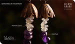 Load image into Gallery viewer, bhavaa Premium Gemstone Jewelry- Earrings. Soothing Vibrancy Collection, Mark-1 | Gemstones: Prehnite, Amethyst 
