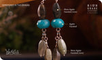 Load image into Gallery viewer, bhavaa Premium Gemstone Jewelry- Earrings. Serene Indulgence Collection, Mark-1 | Gemstones: Blue Agate Faceted, Grey Moss Agate Faceted
