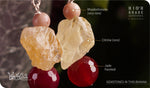 Load image into Gallery viewer, bhavaa Premium Gemstone Jewelry- Earrings. Vivacious Charm Collection, Mark-1 | Gemstones: Pink Jade Faceted, Pink Rhodochrosite, Citrine
