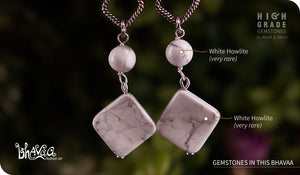 bhavaa Premium Gemstone Jewelry- Earrings. Subtle Lustre Collection, Mark-2 | Gemstones: White Howlite