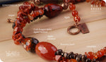 Load image into Gallery viewer, bhavaa Premium Gemstone Jewelry- Necklace. Rustic Elegance Collection, Mark-1 | Gemstones: Brown Jasper, Bronzite, Brown Agate, Crab Dragon Veins Agate Faceted, Carnelian, Agate
