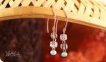 Load image into Gallery viewer, bhavaa Premium Gemstone Jewelry- Earrings. Serene Indulgence Collection, Mark-1 | Gemstones: Aquamarine Faceted, Tourmalinated Quartz Faceted
