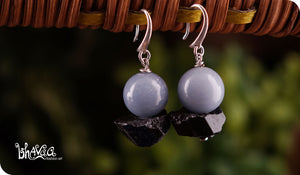 bhavaa Premium Gemstone Jewelry- Earrings. Innate Poise Collection, Mark-2 | Gemstones: Tourmaline, Grey Angelite