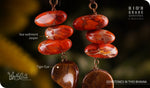 Load image into Gallery viewer, bhavaa Premium Gemstone Jewelry- Earrings. Rustic Elegance Collection, Mark-2 | Gemstones: Tiger Eye, Orange Sea Sediment Jasper
