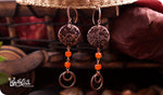 Load image into Gallery viewer, bhavaa Premium Gemstone Jewelry- Earrings. Rustic Elegance Collection, Mark-1 | Gemstones: Brown Brecciated Jasper, Carnelian Faceted
