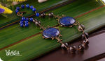 Load image into Gallery viewer, bhavaa Premium Gemstone Jewelry- Necklace. Serene Indulgence Collection, Mark-1 | Gemstones: Lapis Lazuli, Blue Jade Faceted, Smoky Quartz Faceted
