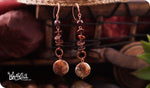 Load image into Gallery viewer, bhavaa Premium Gemstone Jewelry- Earrings. Rustic Elegance Collection, Mark-1 | Gemstones: Brown Rainbow Rhyolite Faceted, Brown Garnet Faceted
