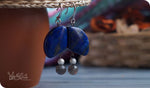 Load image into Gallery viewer, bhavaa Premium Gemstone Jewelry- Earrings. Vivacious Charm Collection, Mark-1 | Gemstones: Lapis Lazuli, Labradorite
