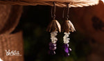 Load image into Gallery viewer, bhavaa Premium Gemstone Jewelry- Earrings. Soothing Vibrancy Collection, Mark-1 | Gemstones: Prehnite, Amethyst 
