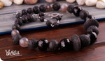 Load image into Gallery viewer, bhavaa Premium Gemstone Jewelry- Necklace. Innate Poise Collection, Mark-1 | Gemstones: Onyx Faceted, Lava, Grey Agate
