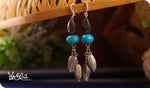 Load image into Gallery viewer, bhavaa Premium Gemstone Jewelry- Earrings. Serene Indulgence Collection, Mark-1 | Gemstones: Blue Agate Faceted, Grey Moss Agate Faceted
