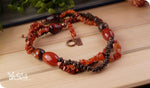 Load image into Gallery viewer, bhavaa Premium Gemstone Jewelry- Necklace. Rustic Elegance Collection, Mark-1 | Gemstones: Brown Jasper, Bronzite, Brown Agate, Crab Dragon Veins Agate Faceted, Carnelian, Agate
