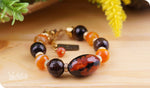 Load image into Gallery viewer, bhavaa Premium Gemstone Jewelry- Bracelet.  Products Rustic Elegance Collection, Mark-1 | Gemstones: Orange Crab Agate Faceted, Orange Agate Faceted, Orange Agate, Brown Agate Faceted
