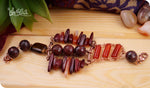 Load image into Gallery viewer, bhavaa Premium Gemstone Jewelry- Bracelet.  Products Rustic Elegance Collection, Mark-1 | Gemstones: Brown Morgan Hills Jasper Faceted, Tigereye, Agate, Orange Agate, Carnelian
