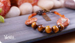 Load image into Gallery viewer, bhavaa Premium Gemstone Jewelry- Bracelet. Rustic Elegance Collection, Mark-2 | Gemstones: Brown Opal, Brown Tigereye, Orange Carnelian
