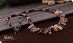 Load image into Gallery viewer, bhavaa Premium Gemstone Jewelry- Necklace. Innate Poise Collection, Mark-2 | Gemstones: Grey Botswana Agate, Agate Faceted, Grey Cloudy Quartz, Black Agate, Onyx Agate, Black Rutilated Quartz Faceted
