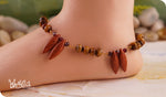 Load image into Gallery viewer, bhavaa Premium Gemstone Jewelry- Anklet. Rustic Elegance Collection, Mark-1 | Gemstones: Bruneau Jasper, Brown Turquoise, Tiger Eye Faceted, Brown Garnet Faceted
