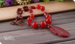 Load image into Gallery viewer, bhavaa Premium Gemstone Jewelry- Necklace. Coy Radiance Collection, Mark-1 | Gemstones: Red Crazy Lace Agate, Red Jade Faceted, Carnelian, Morgan Hill Jasper
