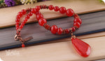 Load image into Gallery viewer, bhavaa Premium Gemstone Jewelry- Necklace. Coy Radiance Collection, Mark-1 | Gemstones: Red Dragon Veins Agate, Red Jade Faceted, Red Jade, Red Coral 
