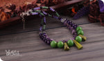 Load image into Gallery viewer, bhavaa Premium Gemstone Jewelry- Necklace. Soothing Vibrancy Collection, Mark-1 | Gemstones: Green Jade Faceted, Green Sea Sediment Jasper, Amethyst, Purple Agate Faceted
