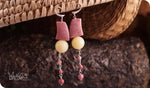 Load image into Gallery viewer, bhavaa Premium Gemstone Jewelry- Earrings. Vivacious Charm Collection, Mark-1 | Gemstones: Pink Rhodonite, Yellow Jade, Pink Rhodochrosite Faceted
